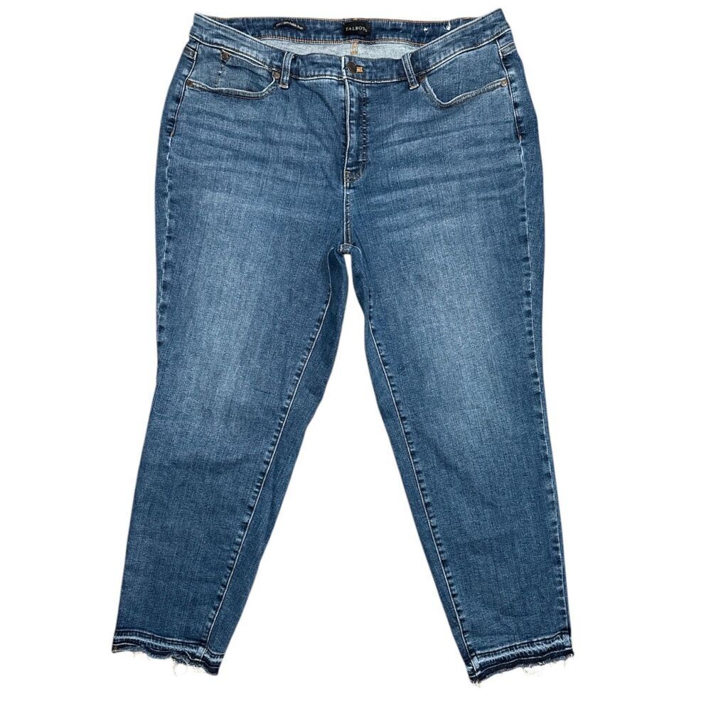Talbots Flawless Slim Ankle Raw Hem Fray Jeans Sz: 18W